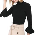 Chicwish Chic Black blouse with Ruffle Sleeves Size S Photo 0