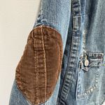 True Religion Y2K  Denim Jacket corduroy elbow patch women’s SZ L Retro Vintage Photo 6