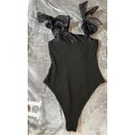 Lulus NWT Size Medium Black Tie Strap Bodysuit Women Top Chic Classic Stretch Photo 1