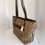 Coach Signature Coated Canvas Women’s Brown Tan Taylor Tote Bag Purse Photo 3