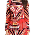 Mara Hoffman | Phoenix Red Print Boho Peplum Waist Mini Length Dress Sz. 8 Photo 0