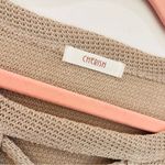 Cherish Boutique  waffle knit tunic blouse size Medium tan oat Photo 42