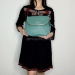 Dana Buchman  Green Faux Leather Front Flap Crossbody Bag Photo 3