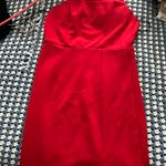 Hello Molly Red One Shoulder Body Con Dress With Slit Photo 0