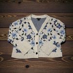 Club Monaco  Floral Jacquard Cardigan Grey Blue‎ Size M Photo 5