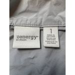 Zenergy by Chico's Vest Size 1 Gray Striped Sleeveless Embroidered Pockets Size M Photo 9