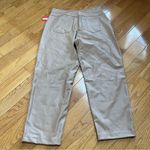 Spanx  Vegan Leather Straight Cigarette Leg Pants Toffee Beige Sz XL Photo 10