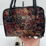 Patricia Nash Red Gold Paisley Leather Satchel Bag Tote Tassel Photo 9