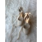 EXPRESS  Espadrille Wedge ‎ woman's
sz 8 Heels Ankle Wrap Tie Ribbon Beige Photo 2