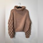 I love Mr. Mittens honey high neck taupe chunky sweater size XS/S 100% wool Photo 5