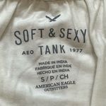 American Eagle Embroidered Tube Tank Top Size S Off The Shoulder White Navy Photo 3