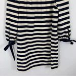 J.Crew Striped Off The Shoulders Navy Muslin Dress Size S Small Bow Tie Photo 4