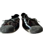 Calvin Klein  Saree Box toe black patent leather suede ballet flats W10 Photo 5