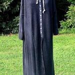 POL  Women's Ladies Black Knit Hoodie Dress S Flowy Lightweight Photo 0