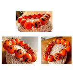 Jack O Lantern Halloween Stretch Bracelet New Wooden Beads Orange Festiv… Photo 7