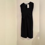 ZARA  Black V-Neck Midi Dress NWT size M Photo 3
