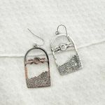 Mountain Celestial Silver Earrings with Purple Gemstone Photo 2