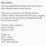 Anthropologie Maeve Margot Kick-Flare Pants Blue with Red Stripe Size Medium Photo 5