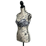 Norma Kamali X Underwire Bikini Top Blue White Chevron Strappy Outdoor Beach XXS Photo 1