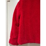 Sam Edelman Short Front Zip Teddy Coat Patch Pockets Hot Pink Faux Fur Small NWT Photo 10