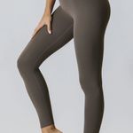 BERLOOK Dark Coffee Cut Out Leggings 24” 14 Brown Size XS Photo 3