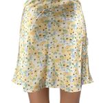 Princess Polly  Multicolor Silk Satin Floral High Waist Zip Mini A-Line Skirt 8 Photo 2