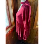 Hailey & Co. Burgundy Long Sleeve Cutout Neck Babydoll Tunic Top Women's Size S Photo 2