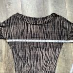 Evereve  Peyton Jensen Black and Tan Pattern Dress Boat Neck Elastic Waist XS Photo 4