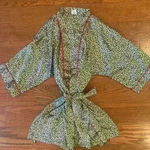 Animal Leopard Print Bath Robe Pink Trim size XL Black Photo 1