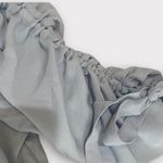 Vine & Love NWT. Light Blue Off the Shoulder Blouse with Ruched Sleeves Photo 3