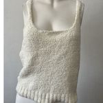 SKIMS Cozy S/M Cream Square Neck Fuzzy Knit Camisole Ribbed Pull On Tank Top Photo 0