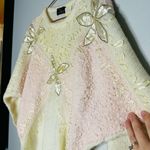 Vintage Grandma White Pink Crewneck Floral Embellished Design Sweater Size M Size M Photo 3