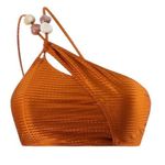 NWT AD European and American Split Bikini Sexy Soft Bikini Swimwear Rust S Orange Photo 8