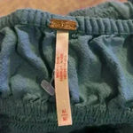 Free People  Medium crop tank ruffle straps smocked back teal Spring Summer Photo 3