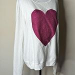 Wildfox Pink Glitter Heart White Sweatshirt Photo 2
