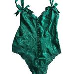 Victoria's Secret Vintage  Green Bodysuit Medium Teddy Lingerie Gold Label Snaps Photo 0