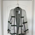 Cyrus  Medium Long Sleeve Plaid Cotigan Green Charcoal Gray Contemporary NWT Photo 6