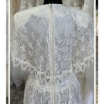 Jessica McClintock Vintage White Lace Tea Length Dress Romantic Wedding‎ Cottagecore Occasion Photo 3