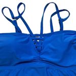 Time and Tru Women's Solid Blue Empire Halter Tankini Swimsuit Top Size XL Photo 3