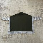 Chicwish Lie in Olive Fields Striped Oversize Knit Cape Sweater - Large ? Photo 2