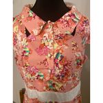 Hearts & Roses London Pink Floral Retro Dress Sze 14 Tradwife Rockabilly Pinup Photo 10