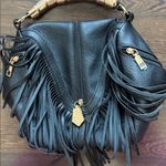 Western Tassel Boho Leather Handbag Black Photo 2
