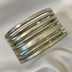 Chunky Wide Silver Toned Metal Hinged Cuff Bracelet Photo 0