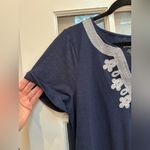 Lilly Pulitzer Maisy Swing T-Shirt Dress True Navy Blue Embroidered Size XL Photo 3