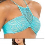 Luli Fama  Miami Nights V-Front Crochet Bikini‎ Top nwt Photo 0