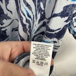 LOGO By Lori Goldstein LOGO Lori Goldstein Top L Blue White Botanical Print Resort Artsy Boho Pockets Photo 4