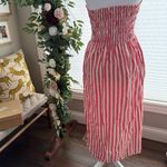 Target ⚜️ 3/$25 ⚜️ NWOT Pink and White Striped Strapless Dress, XS. Photo 1