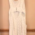 Free People Poppy Lace Pocket Mini Dress Cutout Back Cream Medium Photo 3