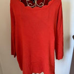 Cable & Gauge  plus size orange scallop edge sweater size 1X Photo 0