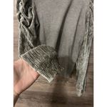 THML  Sweater Size Large Puff Sleeve Gray Metallic Preppy Timeless Turtle Neck Photo 4